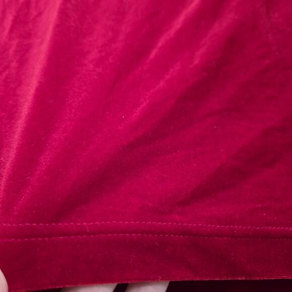 Vintage 90s Red Velvet Midi Skirt Women L Vamp Holiday Valentines Whimsioth Boho - Picture 4 of 9